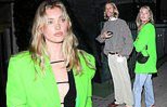 Elsa Hosk turns heads while stepping out for dinner with her partner Tom Daly ...
