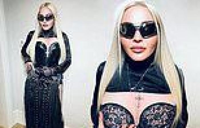 Madonna, 63, gets racy as she slips into black leather and lace for promo of ...