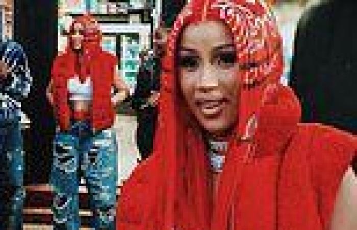Cardi B during video shoot for Kay Flock's hit Shake It in The Bronx, New York
