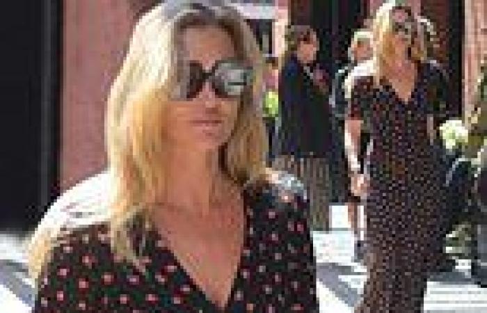 Kate Moss, 48, is the picture of modern elegance in a black floral maxi dress ...
