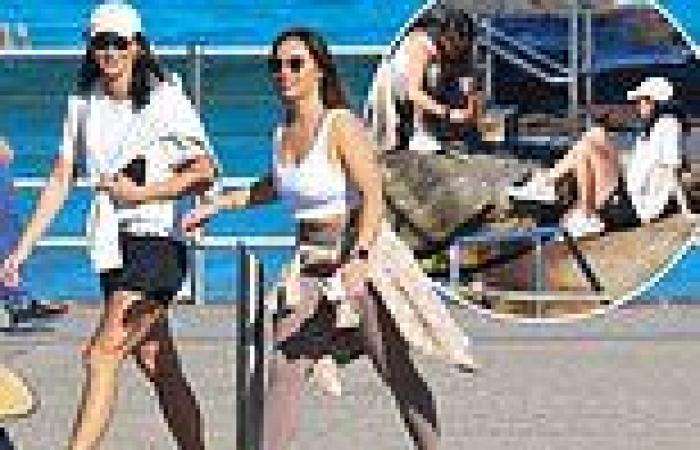 The Bachelor's Brittany Hockley enjoys a walk with friend Keeshia Pettit at ...