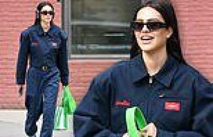 Amelia Hamlin rocks a nearly all-workwear outfit while stepping out for a ...