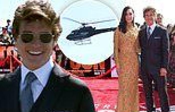 Tom Cruise arrives at Top Gun: Maverick premiere via HELICOPTER to the USS ...