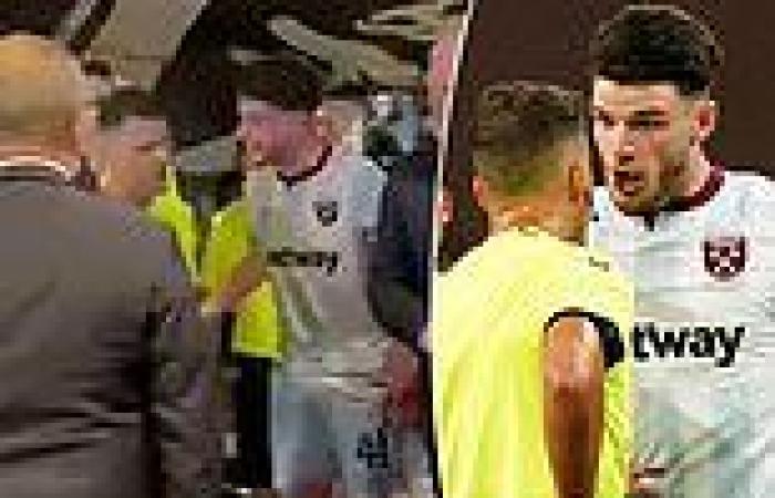 sport news Declan Rice is facing a three-game European ban after confronting the referee ...