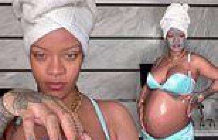 Sunday 8 May 2022 01:05 AM Rihanna shows her growing baby bump some TLC by drenching herself in Fenty Skin ... trends now