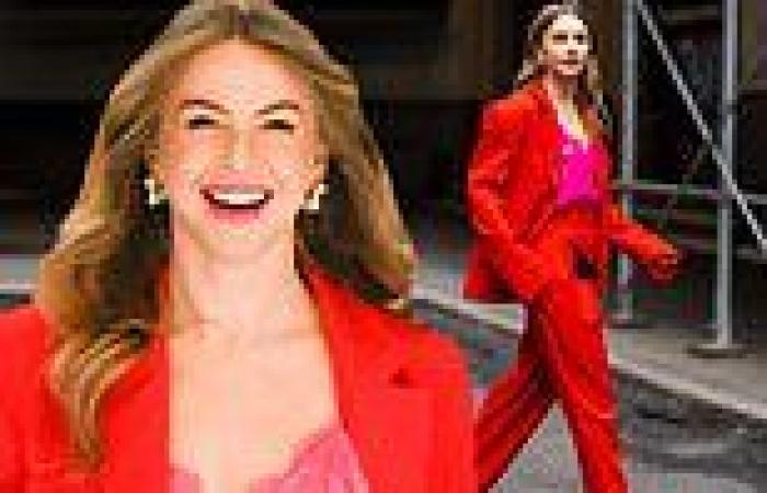 Thursday 12 May 2022 06:02 AM Julianne Hough is a vision in red suit and plunging top while promoting new ... trends now