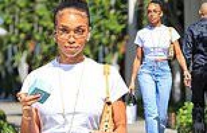Saturday 14 May 2022 09:16 AM Lori Harvey shows a hint of her toned midriff in a white crop top and jeans trends now