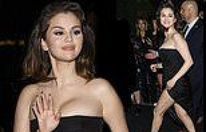Sunday 15 May 2022 10:37 AM Selena Gomez puts on a leggy display in figure-hugging black dress as she ... trends now