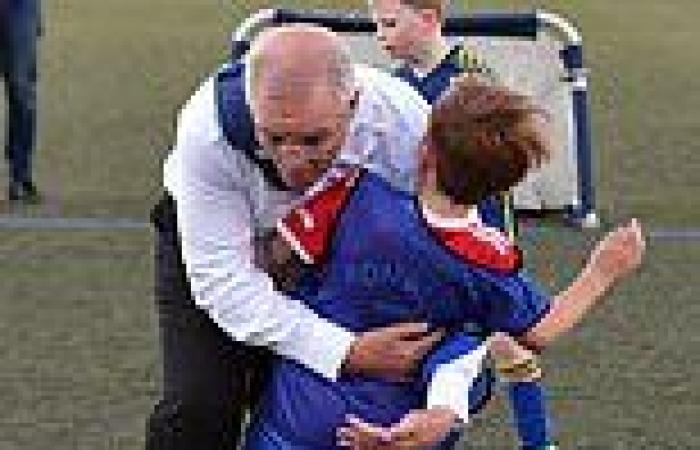 Thursday 19 May 2022 01:28 AM Twitter trolls mock Scott Morrison after accidentally tackling boy during soccer trends now