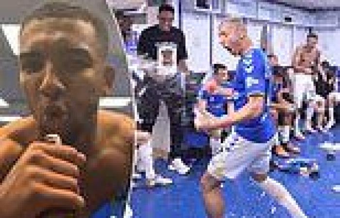 sport news Inside Everton's epic dressing room party after avoiding Premier League ... trends now