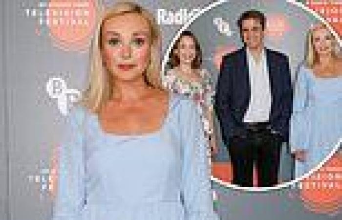 Sunday 22 May 2022 06:43 PM Helen George looks the epitome of chic in a blue dress with co-stars Laura Main ... trends now