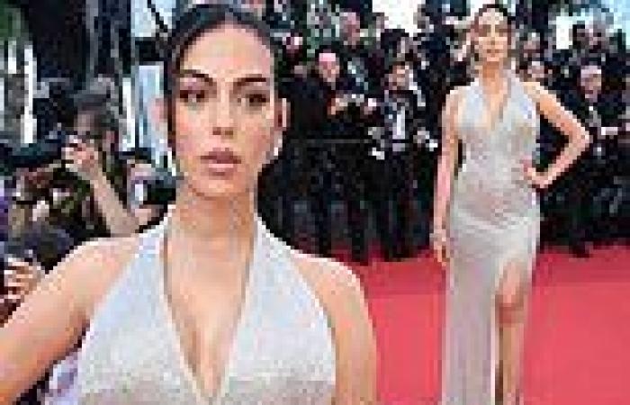 Wednesday 25 May 2022 07:10 PM Georgina Rodriguez glitters in a plunging halterneck gown with a thigh-high ... trends now