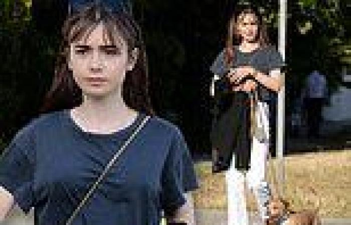 Thursday 26 May 2022 11:22 PM Lily Collins cuts a casual figure in a T-shirt and jeans while taking her dog ... trends now