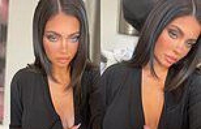 Wednesday 1 June 2022 10:10 PM Bedroom bombshell! Kylie Jenner teases a peek at her cleavage while wearing ... trends now