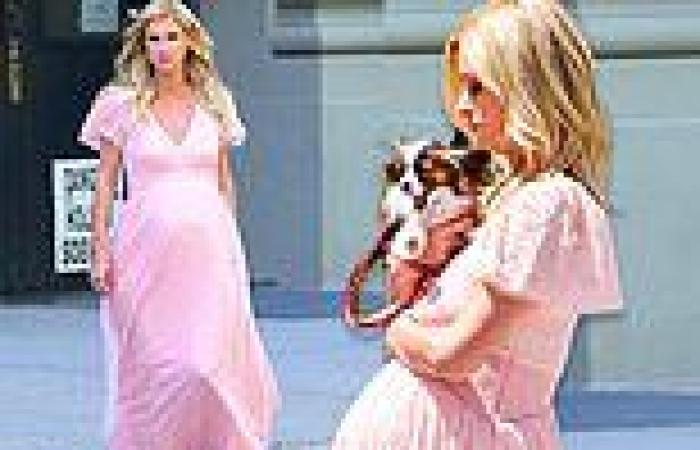 Wednesday 1 June 2022 10:01 PM Nicky Hilton models a pale pink lace maxi dress trends now
