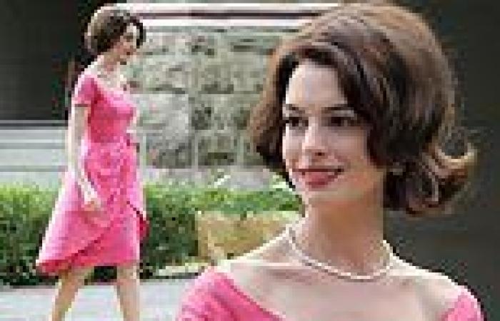 Saturday 4 June 2022 08:13 PM Anne Hathaway stuns in pink 1960s cocktail dress and bouffant while she films ... trends now