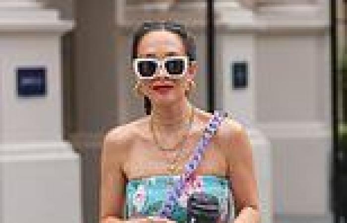 Saturday 11 June 2022 05:58 PM Myleene Klass embraces summer chic in a strapless floral jumpsuit she arrives ... trends now