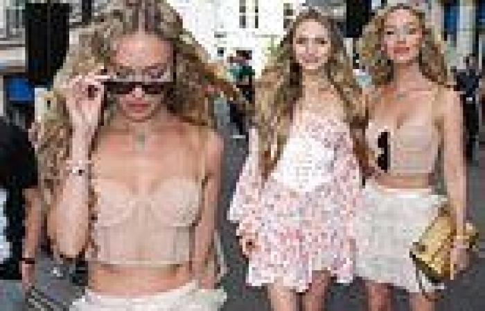 Thursday 16 June 2022 11:58 PM Roxy Horner gives a glimpse at her midriff in nude bustier top and tiered mesh ... trends now