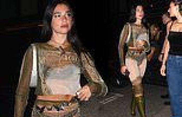 Saturday 18 June 2022 02:13 AM Dua Lipa flashes her black lingerie in a sheer quirky printed crop top and ... trends now