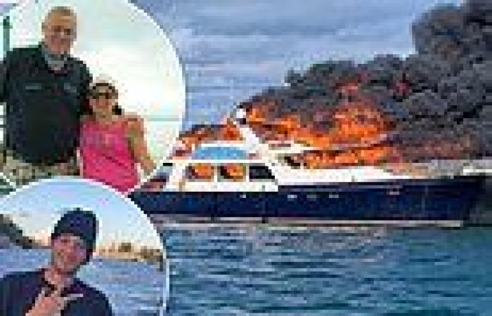 Sunday 19 June 2022 11:13 PM Three people, two dogs jump overboard as yacht burns and sinks trends now