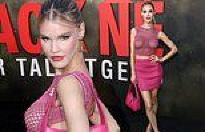 Wednesday 22 June 2022 08:08 AM Joy Corrigan channels Barbie in a see-through pink top at the film The Black ... trends now