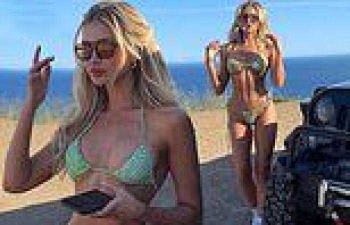 Wednesday 29 June 2022 02:30 AM Model Gabrielle Epstein flaunts her ample assets in a skimpy green bikini trends now