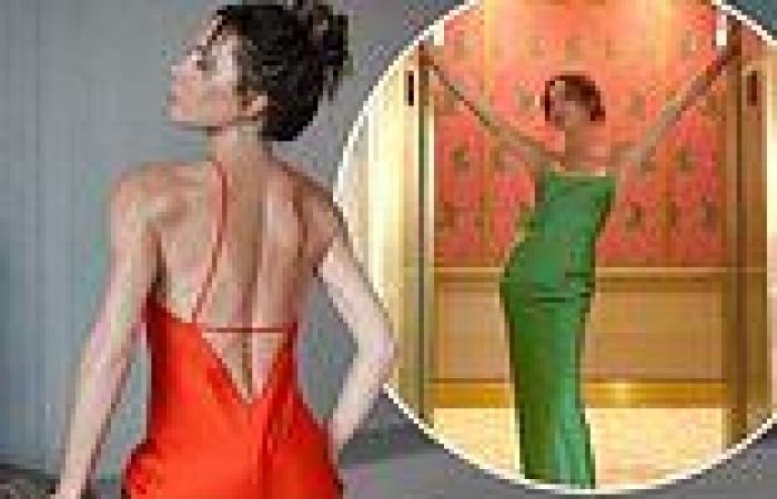 Friday 1 July 2022 02:12 PM Victoria Beckham poses up a storm in a £1000 scarlet slip dress trends now