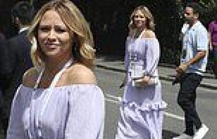 Saturday 2 July 2022 04:09 PM Kimberley Walsh nails bohemian chic in a strapless maxi dress at Wimbledon trends now