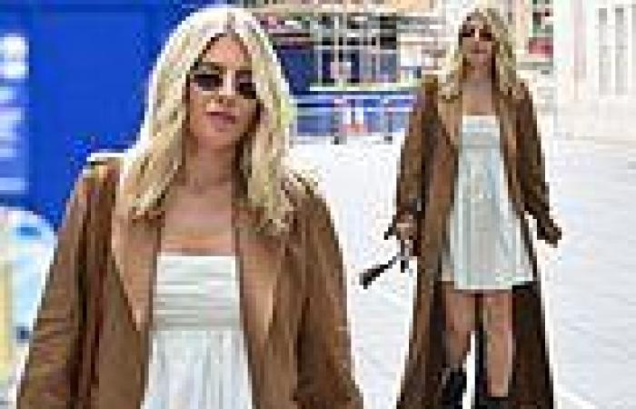 Sunday 3 July 2022 11:12 AM Pregnant Mollie King displays her growing baby bump in white mini dress trends now