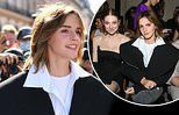 Monday 4 July 2022 01:09 PM Emma Watson beams front row at the Schiaparelli show with Euphoria star ... trends now