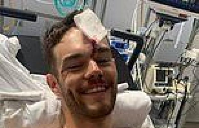 sport news Cyclist Matt Walls pictured bloodied but smiling in hospital as he's 'pretty ... trends now