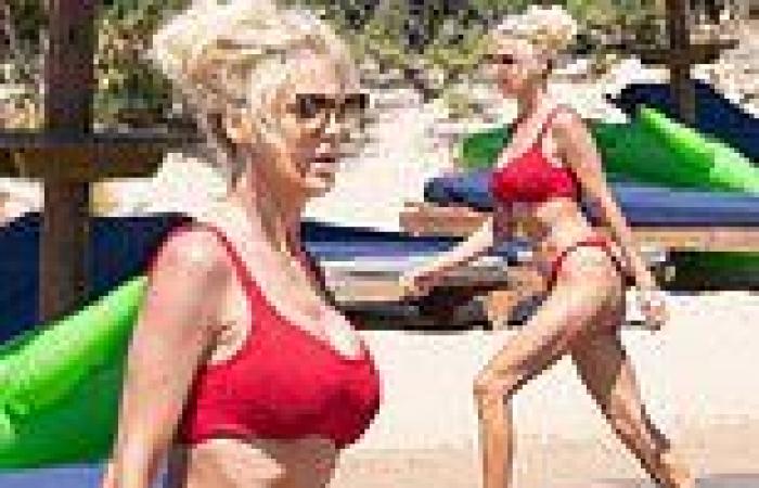Friday 5 August 2022 04:25 PM Victoria Silvstedt, 47, showcases her svelte figure in a red bikini as she hits ... trends now