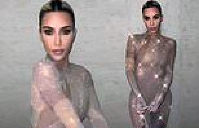 Saturday 10 September 2022 11:58 PM Kim Kardashian shimmers in sheer pastel toned evening gown at the Fendi show at ... trends now