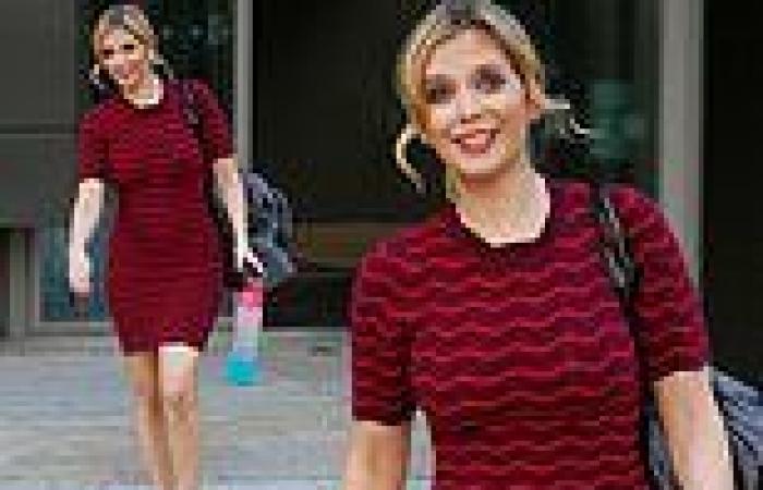 Tuesday 13 September 2022 09:26 PM Rachel Riley catches the eye in bold red and black zigzag patterned mini dress trends now