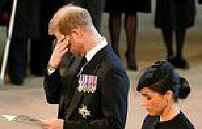 Wednesday 14 September 2022 10:29 PM Poignant moment Prince Harry is overcome with emotion during lying in state ... trends now