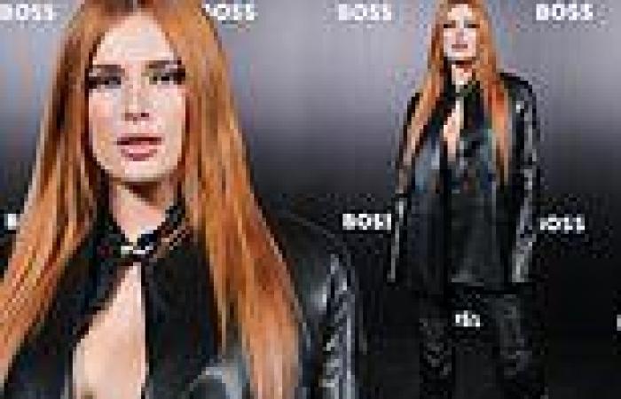 Friday 23 September 2022 08:23 AM Bella Thorne stands out in all-black leather outfit at Boss Fashion Show during ... trends now