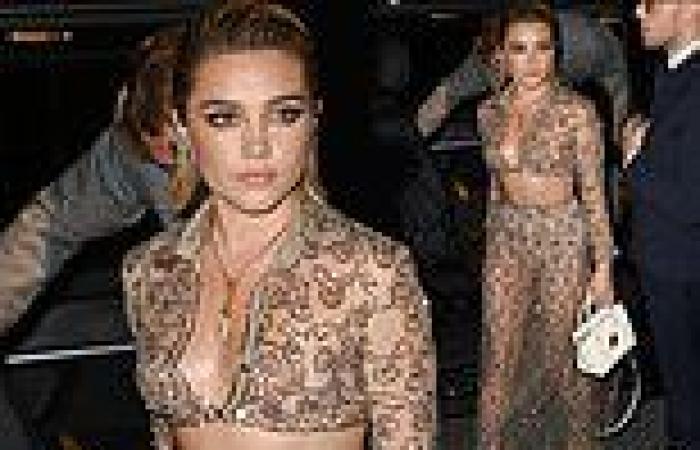 Sunday 2 October 2022 11:06 PM Florence Pugh wears sheer sequinned co-ord with very daring neckline to ... trends now