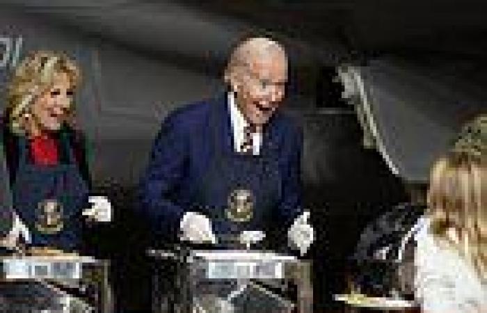 Tuesday 22 November 2022 12:50 AM Biden serves mashed potatoes to military members at 'Friendsgiving' gathering trends now
