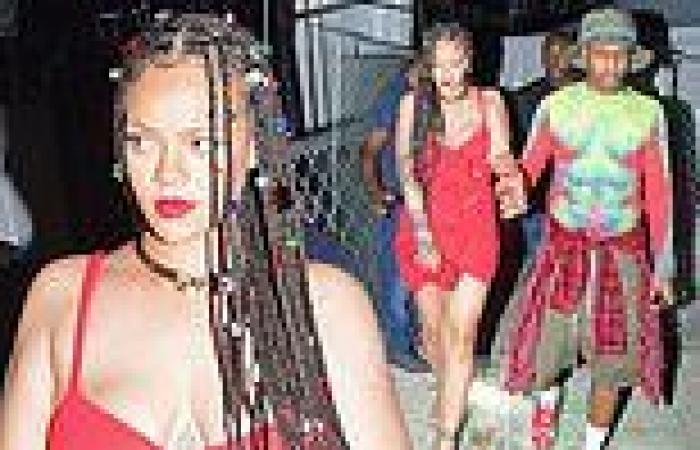 Sunday 27 November 2022 12:14 PM Rihanna puts on a busty display in a tight red minidress at reggae show in her ... trends now