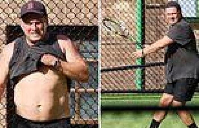 Karl Stefanovic works up a sweat during tennis match in Sydney trends now