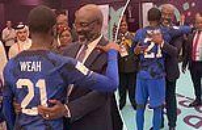 sport news Tim Weah is hugged by his father and Liberian President George Weah after the ... trends now
