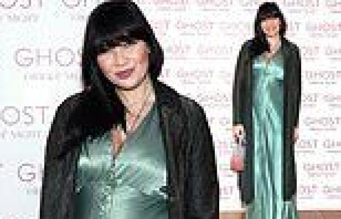 Pregnant Daisy Lowe looks stunning in a green silk maxi dress as she parties in ... trends now