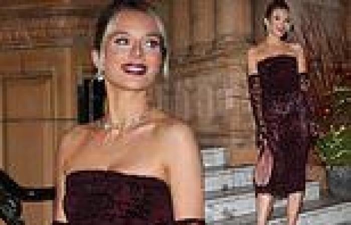 Newly single Helen Flanagan sizzles in a figure hugging burgundy midi dress trends now