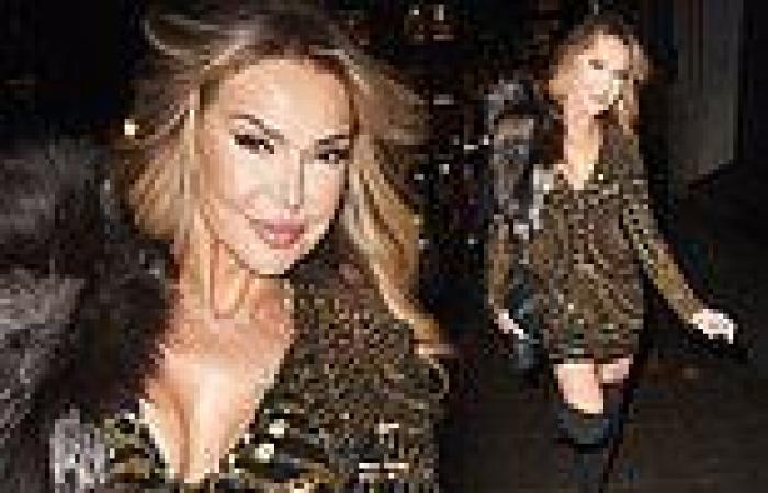 Lizzie Cundy turns heads in a gold metal embellished mini dress for Balmain ... trends now