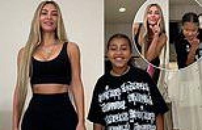 Kim Kardashian flashes her tiny figure as she pulls funny faces with daughter ... trends now