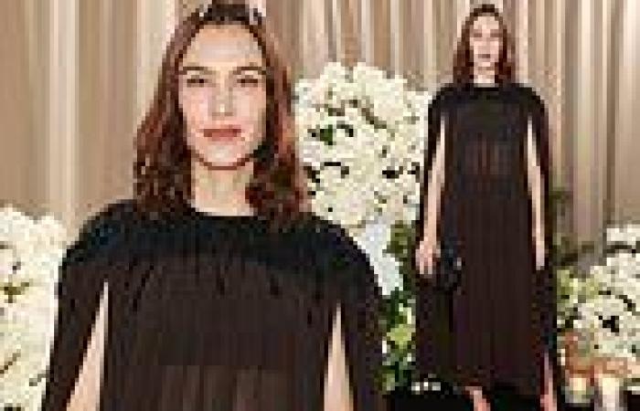 Alexa Chung looks trendy in a black cape dress at British Vogue dinner trends now