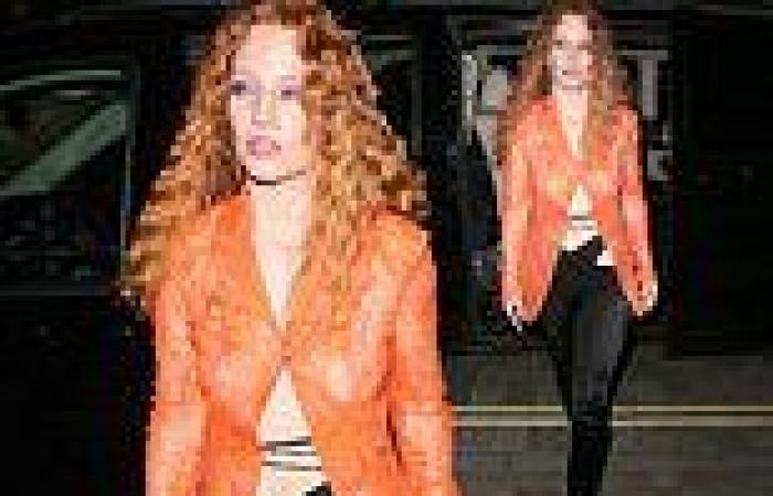 Braless Jess Glynne wears a see through blouse at the British Fashion Awards ... trends now