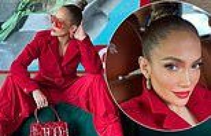 Jennifer Lopez is red hot in crimson jumpsuit with her custom $3K Valentino ... trends now