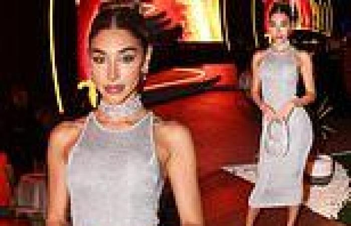 Chantel Jeffries goes braless in a skintight silver frock at Red Sea ... trends now