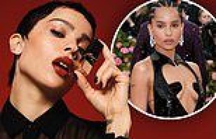 Zoe Kravitz shows off flawless skin while rocking a glossy maroon lipstick in ... trends now